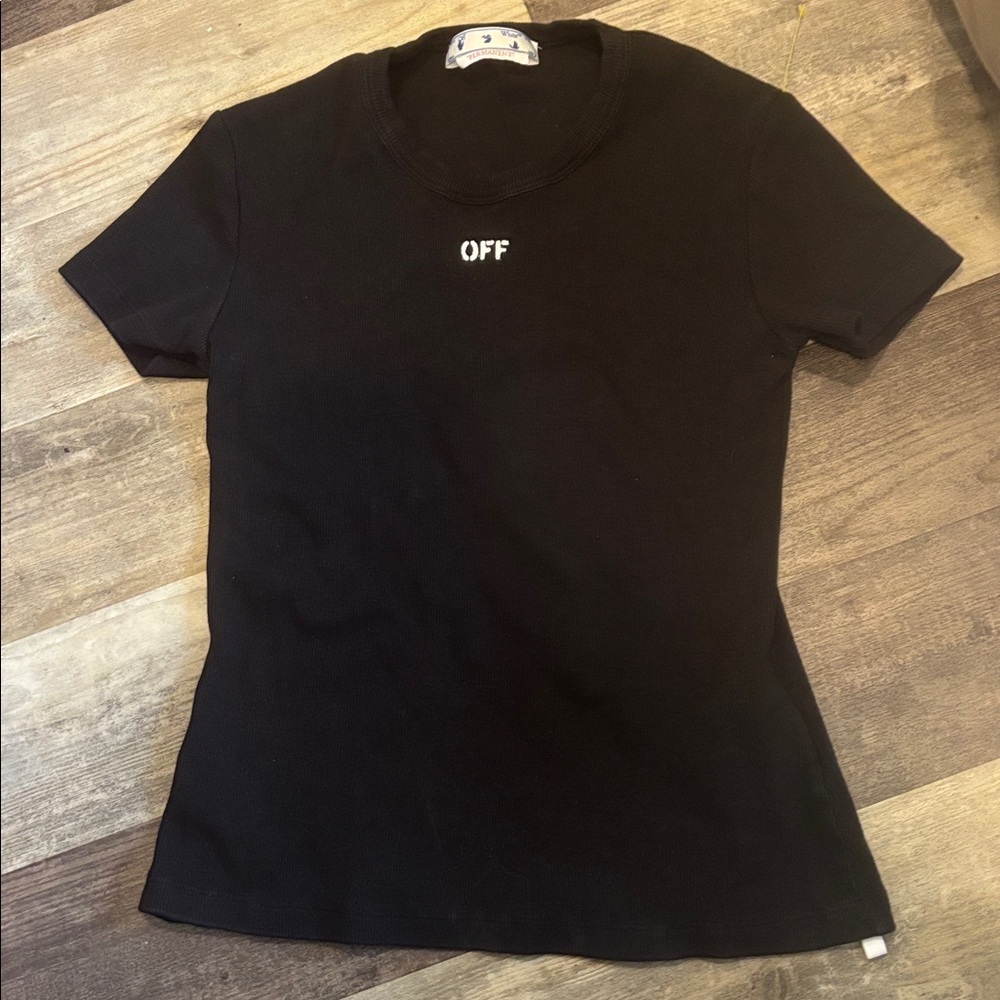 OFF-WHITE LOGO RIBBED T-SHIRT - Picture 3 of 5